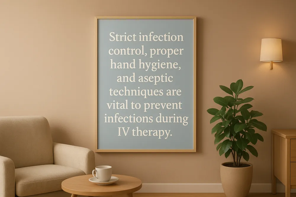 Strict infection control, proper hand hygiene, and aseptic techniques are vital to prevent infections during IV therapy.