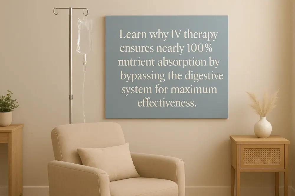 Learn why IV therapy ensures nearly 100% nutrient absorption by bypassing the digestive system for maximum effectiveness.