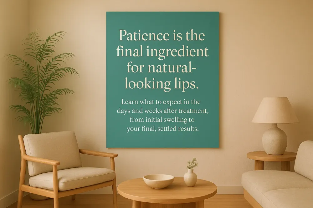 Patience is the final ingredient for natural-looking lips. Learn what to expect in the days and weeks after treatment, from initial swelling to your final, settled results.