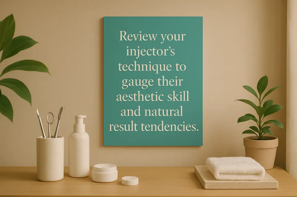 Review your injector’s own lips to gauge their aesthetic skill and natural result tendencies