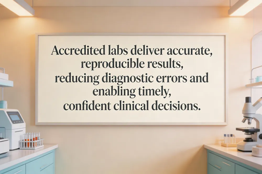 Accredited labs deliver accurate, reproducible results, reducing diagnostic errors and enabling timely, confident clinical decisions.