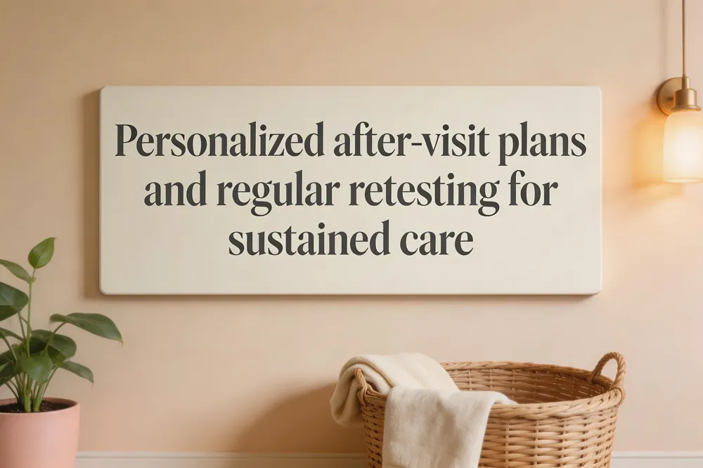 Personalized after‑visit plans and regular retesting for sustained care