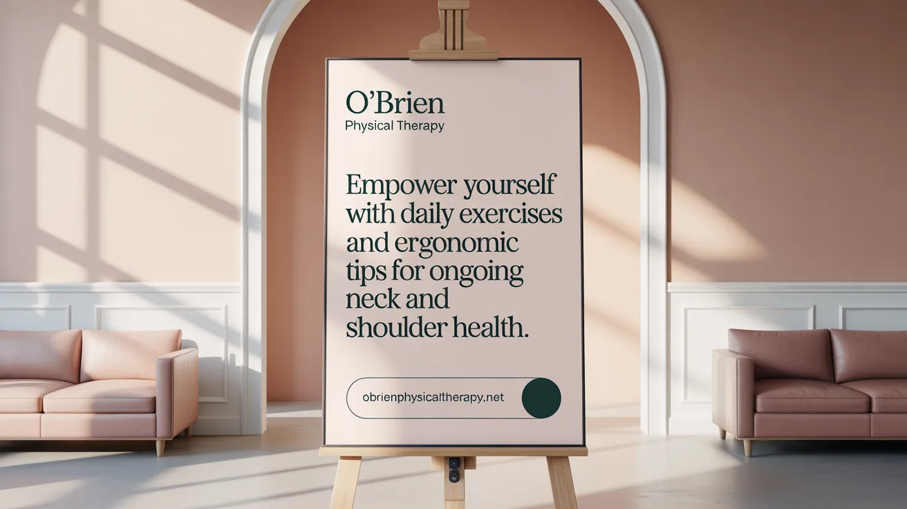 Empower yourself with daily exercises and ergonomic tips for ongoing neck and shoulder health.