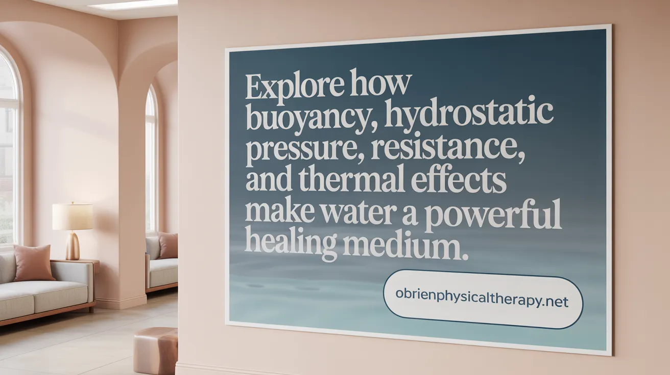Explore how buoyancy, hydrostatic pressure, resistance, and thermal effects make water a powerful healing medium.