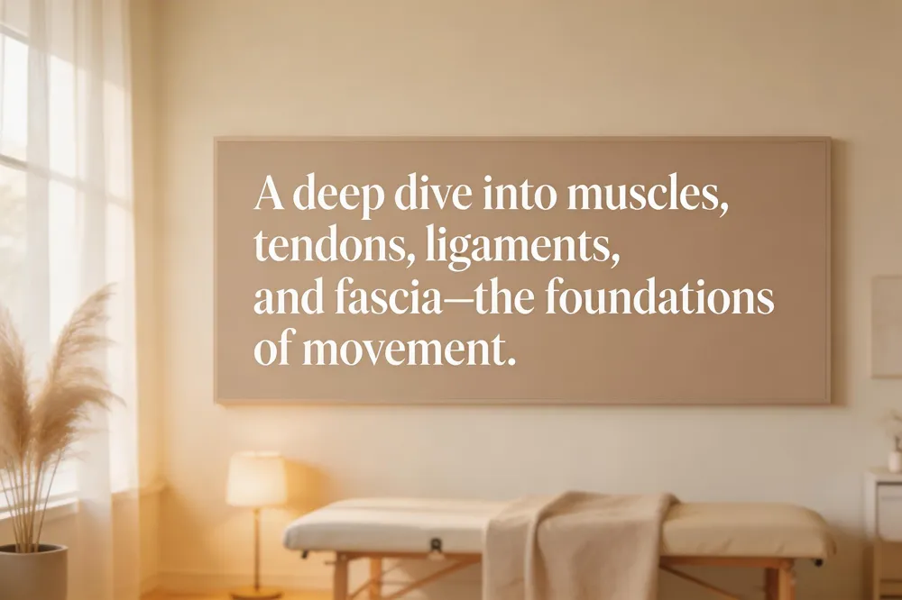 A deep dive into muscles, tendons, ligaments, and fascia—the foundations of movement.