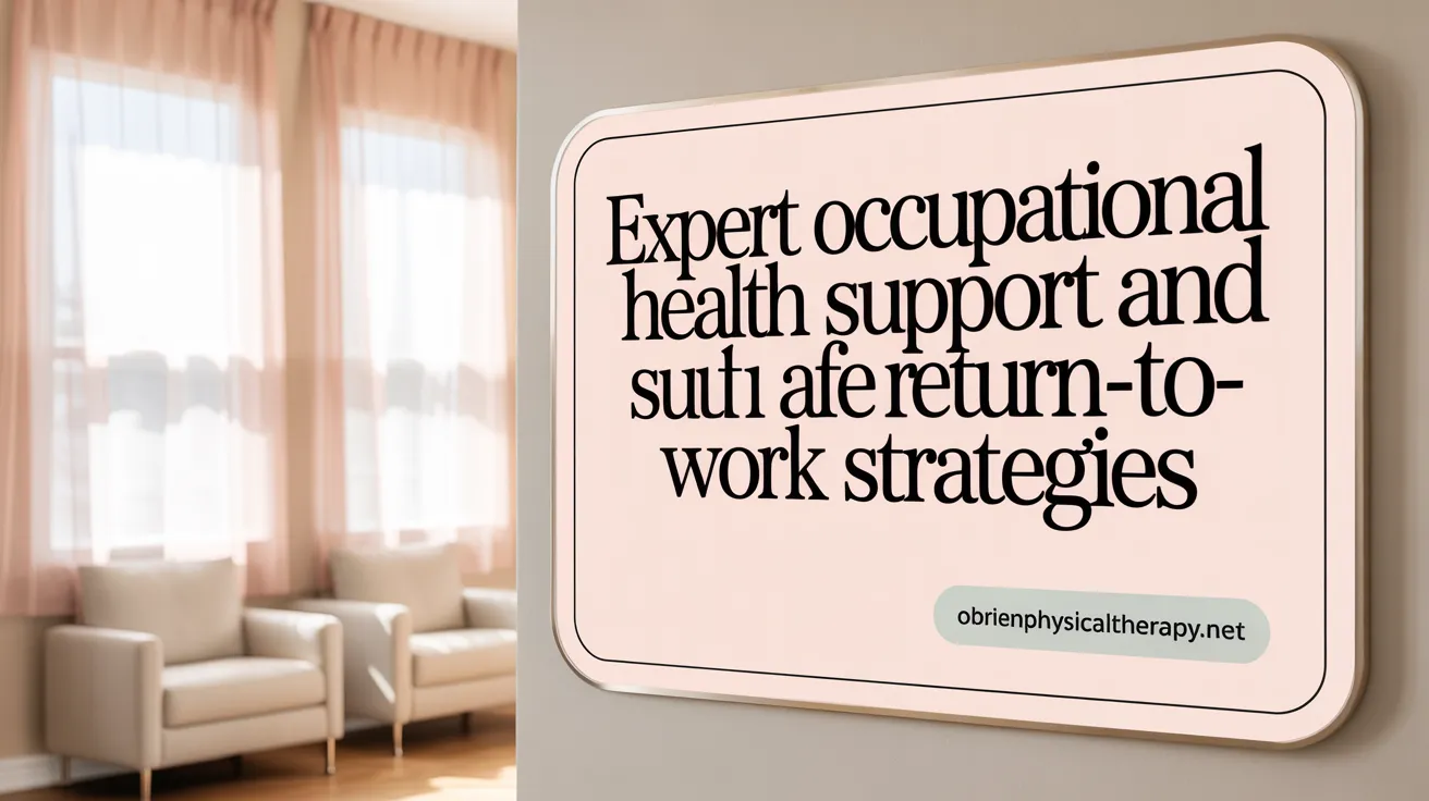Expert Occupational Health Support and Safe Return-to-Work Strategies