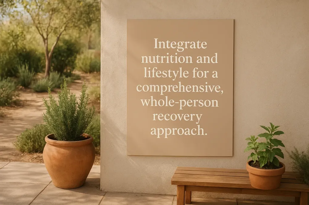 Integrate nutrition and lifestyle for a comprehensive, whole-person recovery approach.