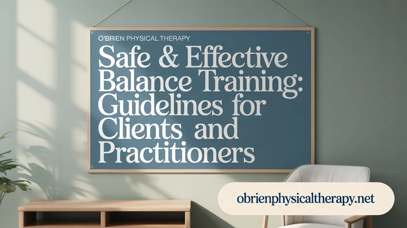 Safe & Effective Balance Training: Guidelines for Clients and Practitioners