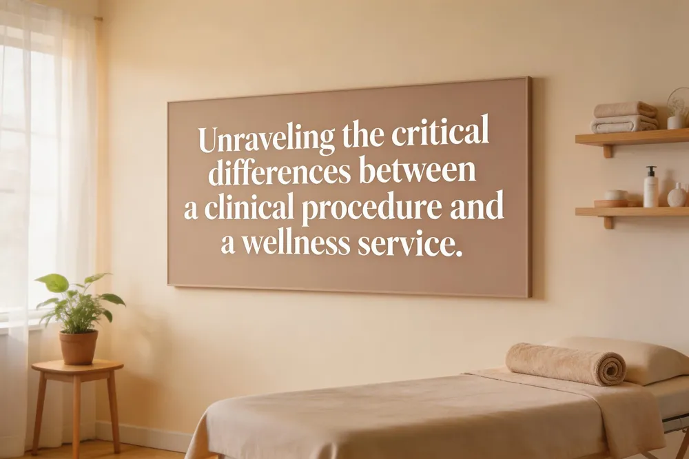Unraveling the critical differences between a clinical procedure and a wellness service.