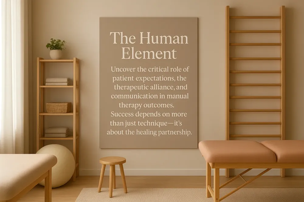 The Human Element: Uncover the critical role of patient expectations, the therapeutic alliance, and communication in manual therapy outcomes. Success depends on more than just technique—it's about the healing partnership.