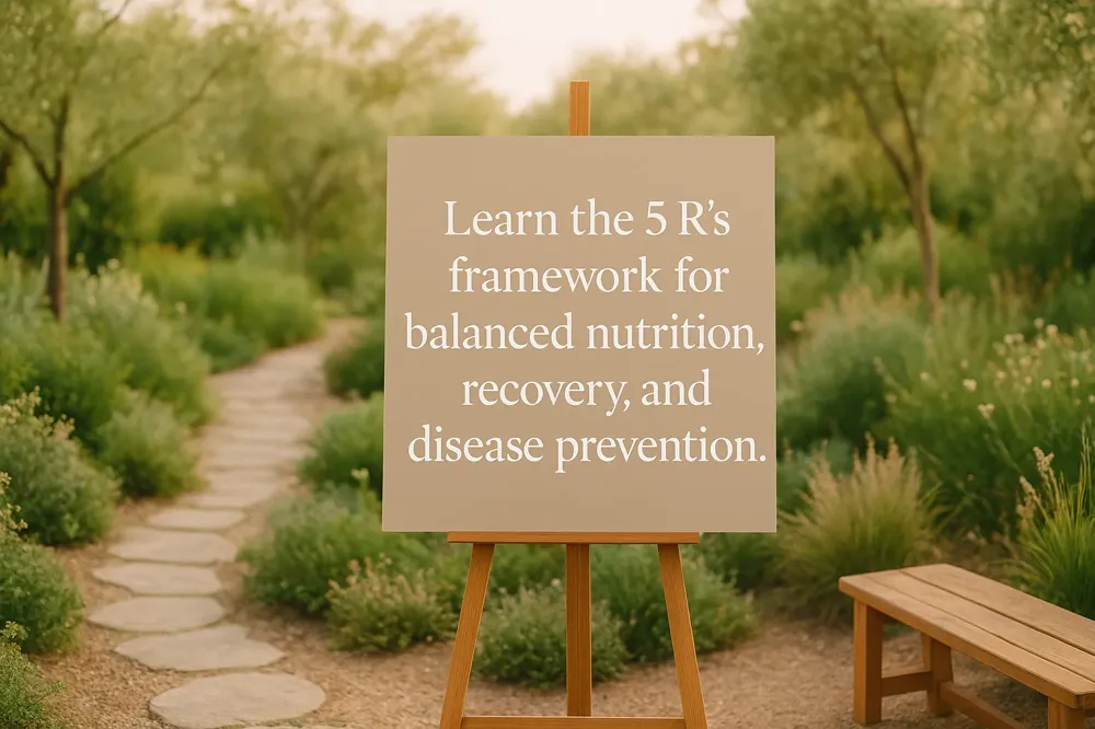 Learn the 5 R's framework for balanced nutrition, recovery, and disease prevention.