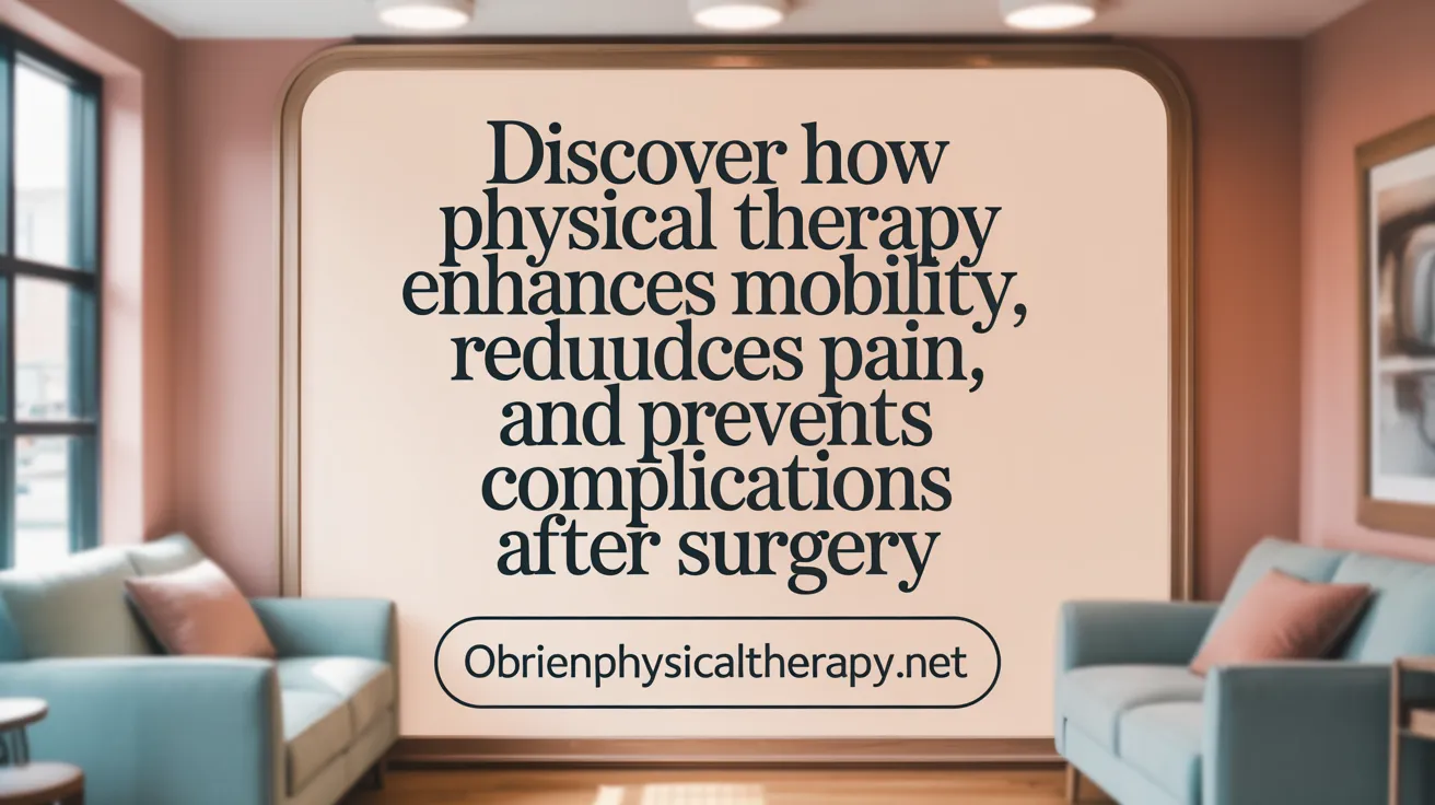 Discover How Physical Therapy Enhances Mobility, Reduces Pain, and Prevents Complications after Surgery