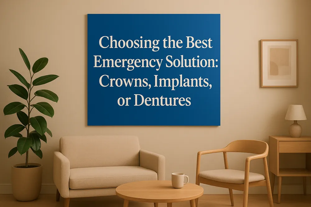 Choosing the Best Emergency Solution: Crowns, Implants, or Dentures