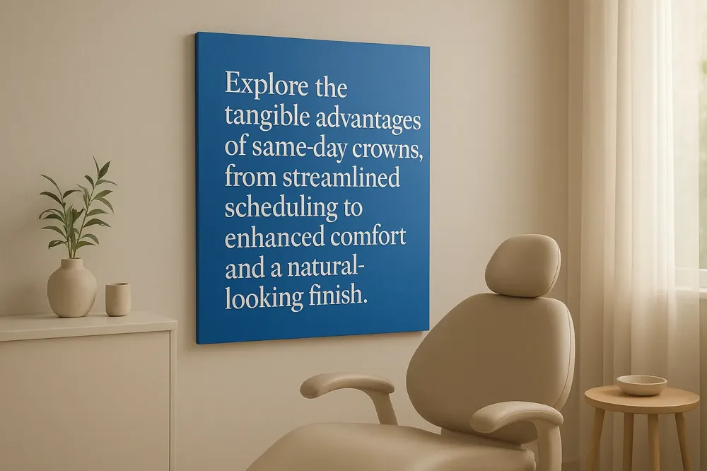 Explore the tangible advantages of same-day crowns, from streamlined scheduling to enhanced comfort and a natural-looking finish.