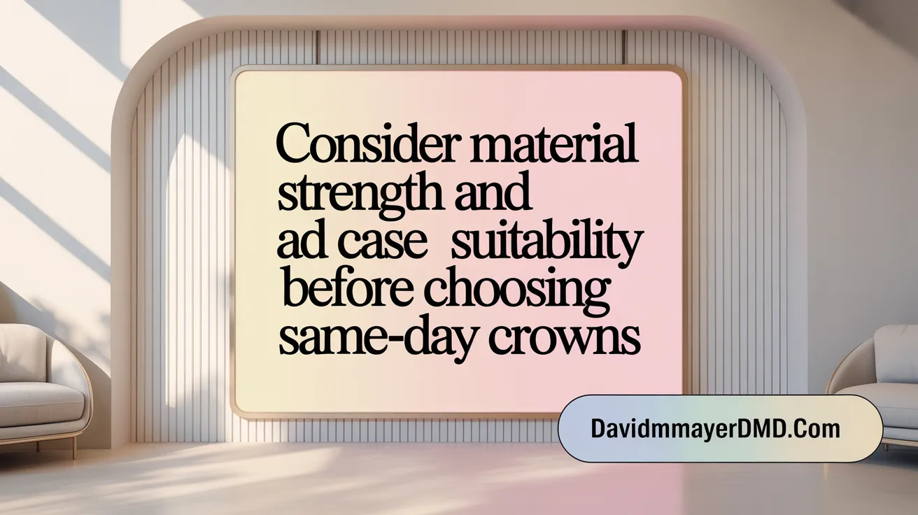 Consider Material Strength and Case Suitability Before Choosing Same-Day Crowns