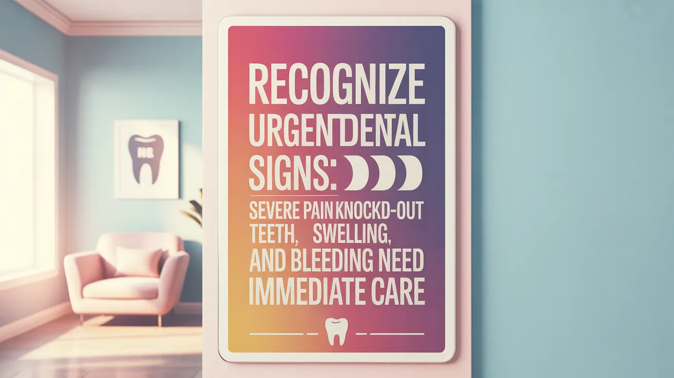 Recognize Urgent Dental Signs: Severe Pain, Knocked-Out Teeth, Swelling, and Bleeding Need Immediate Care