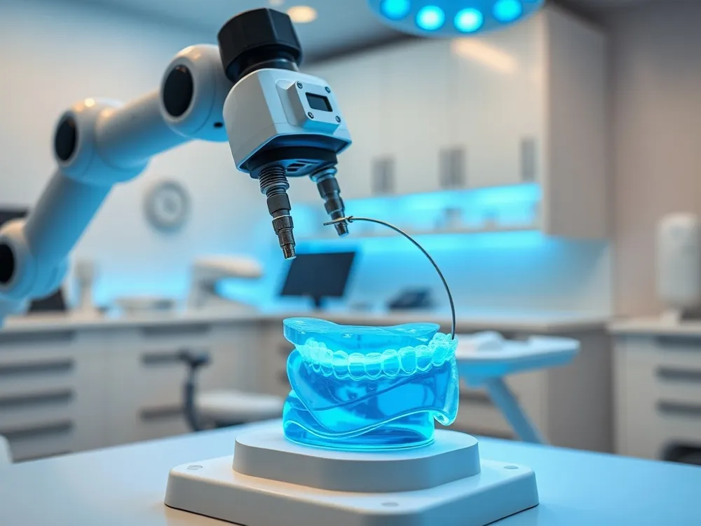 SureSmile uses advanced 3D imaging and robotic wire-bending to create precise aligners and archwires, offering a faster and more predictable treatment for mild to moderate cases.
