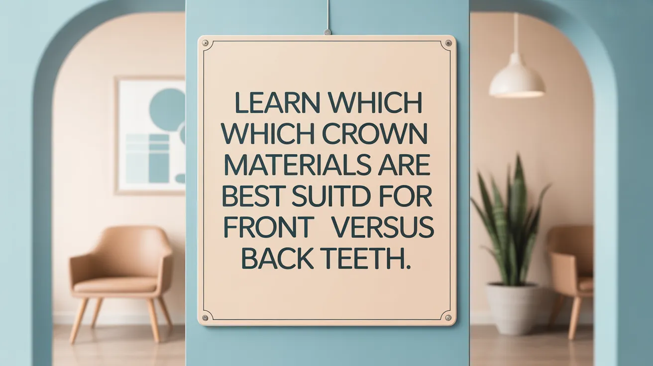Learn which crown materials are best suited for front versus back teeth.