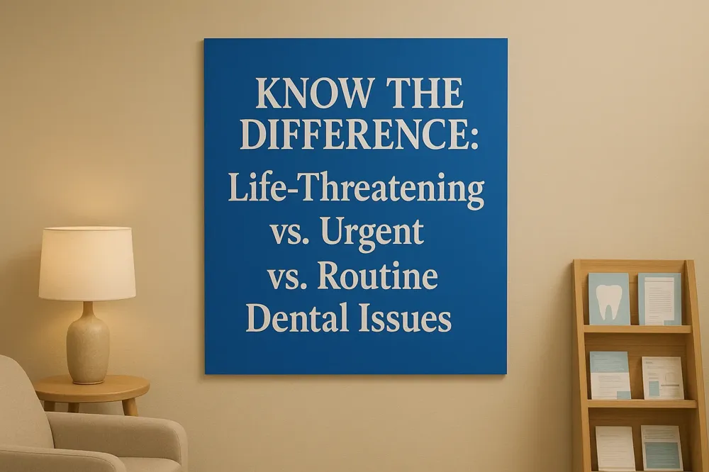 KNOW THE DIFFERENCE: Life-Threatening vs. Urgent vs. Routine Dental Issues