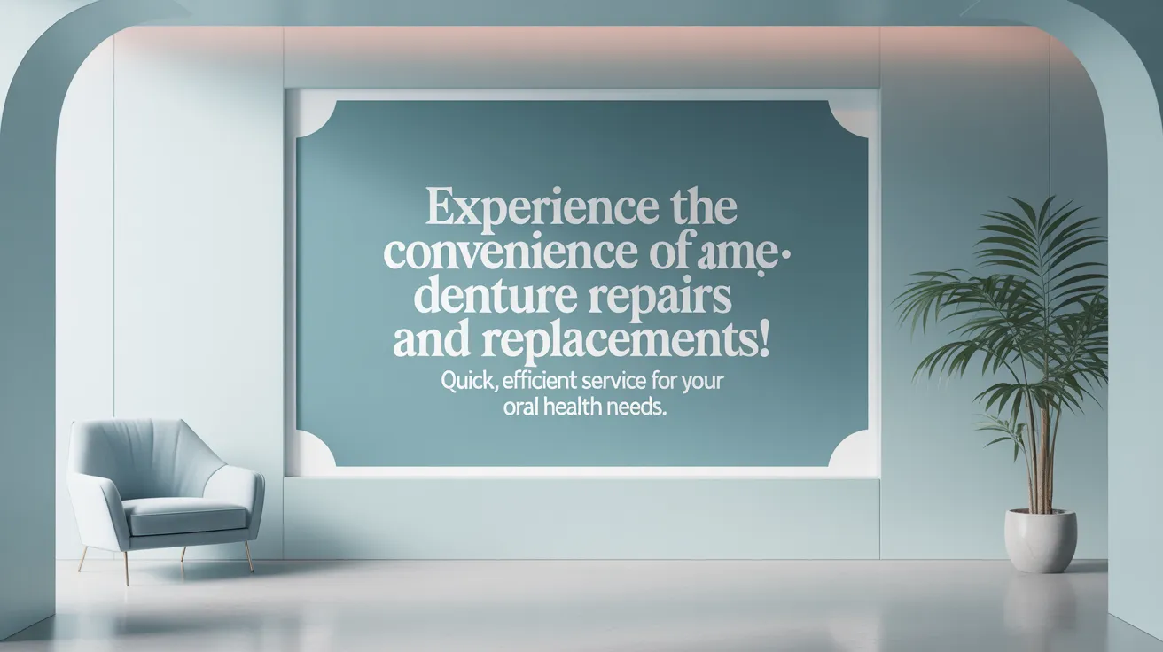 Experience the convenience of same-day denture repairs and replacements! Quick, efficient service for your oral health needs.