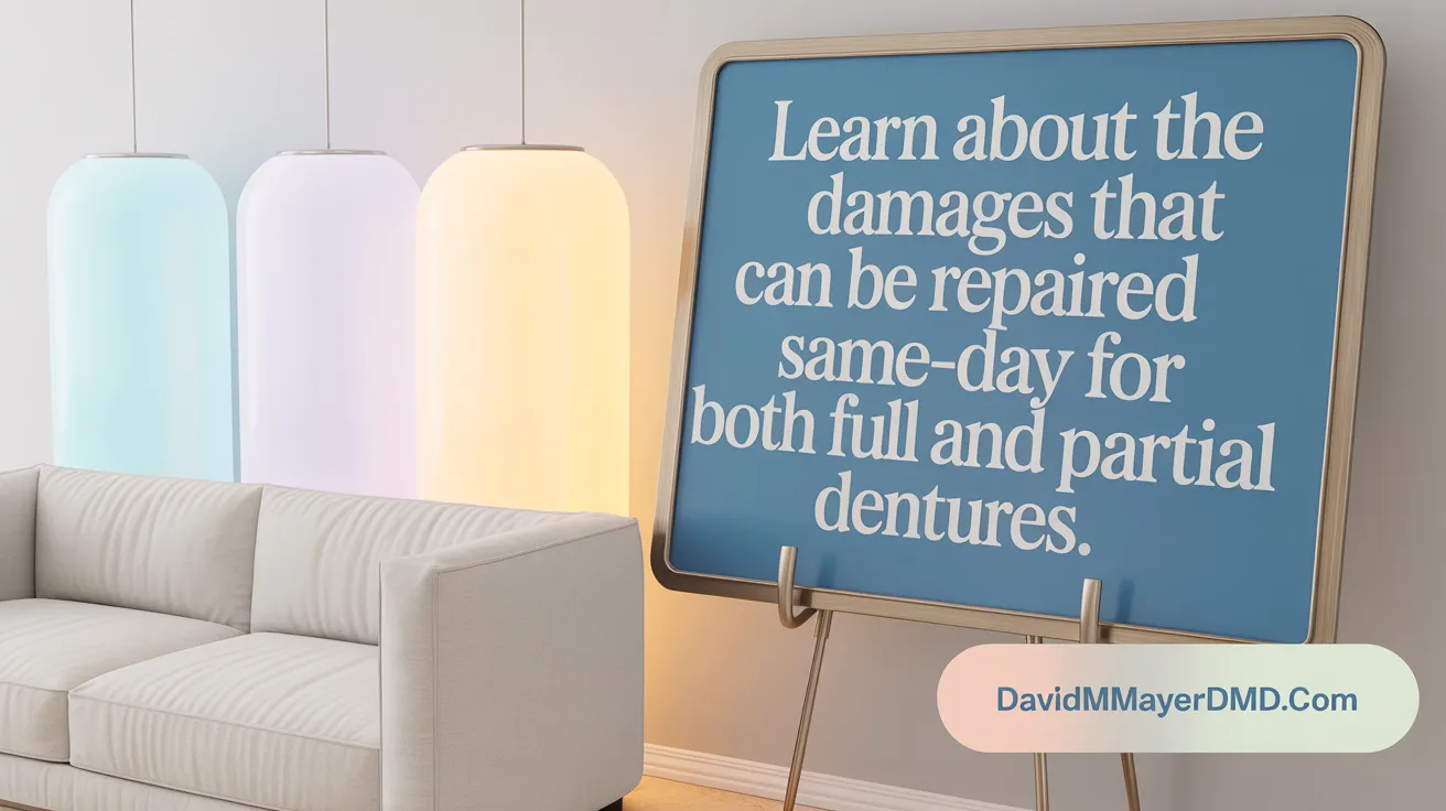 Learn about the damages that can be repaired same-day for both full and partial dentures.