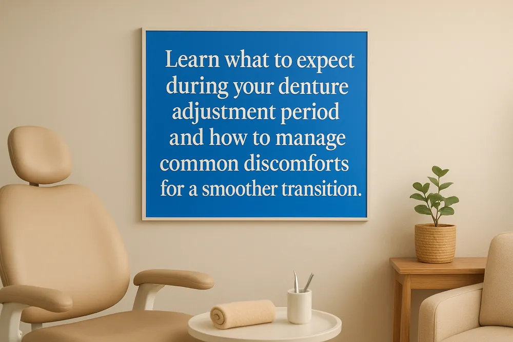 Learn what to expect during your denture adjustment period and how to manage common discomforts for a smoother transition.