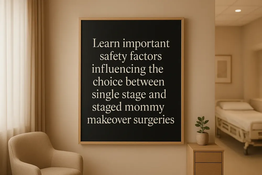 Learn important safety factors influencing the choice between single stage and staged mommy makeover surgeries.