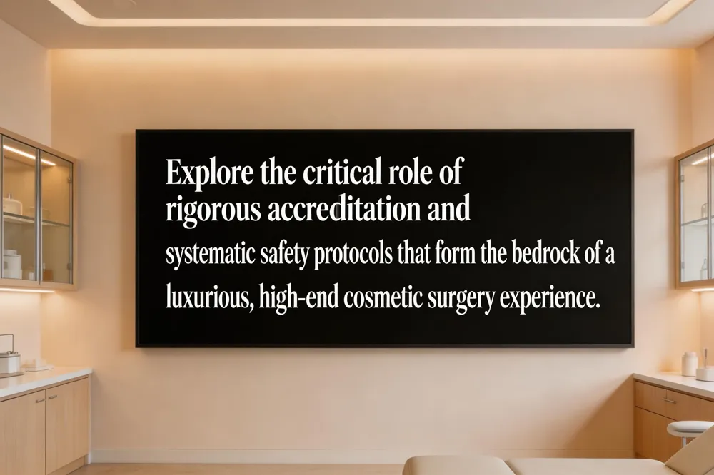 Explore the critical role of rigorous accreditation and systematic safety protocols that form the bedrock of a luxurious, high-end cosmetic surgery experience.
