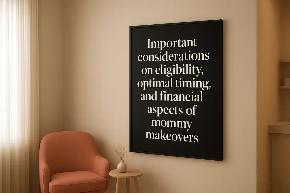 Important considerations on eligibility, optimal timing, and financial aspects of mommy makeovers.