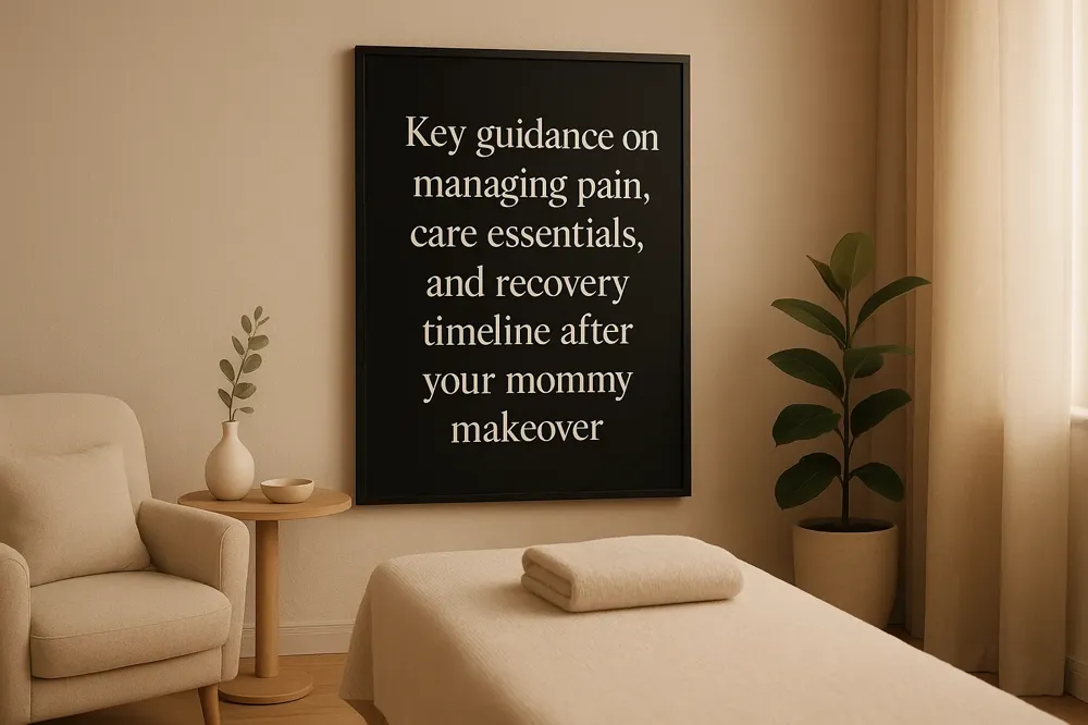 Key guidance on managing pain, care essentials, and recovery timeline after your mommy makeover.