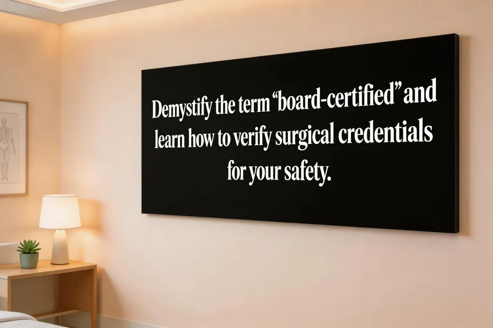 Demystify the term 'board-certified' and learn how to verify surgical credentials for your safety.
