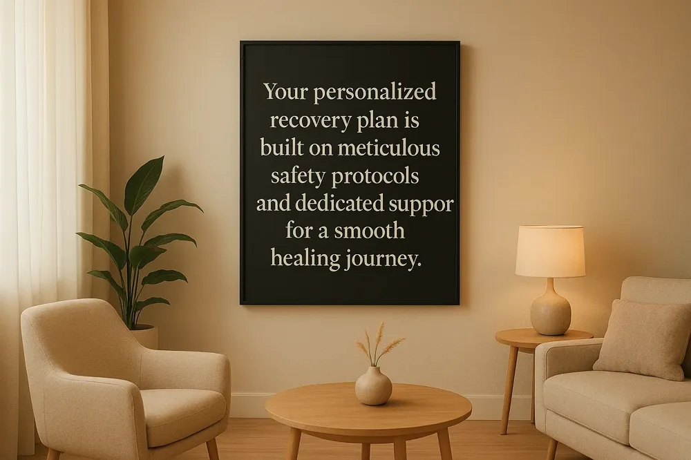 Your personalized recovery plan is built on meticulous safety protocols and dedicated support for a smooth healing journey.