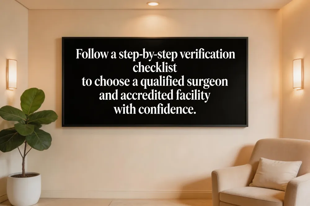 Follow a step-by-step verification checklist to choose a qualified surgeon and accredited facility with confidence.