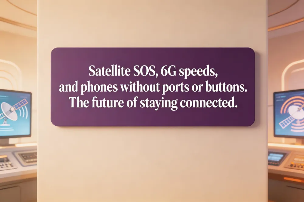 Satellite SOS, 6G speeds, and phones without ports or buttons. The future of staying connected.