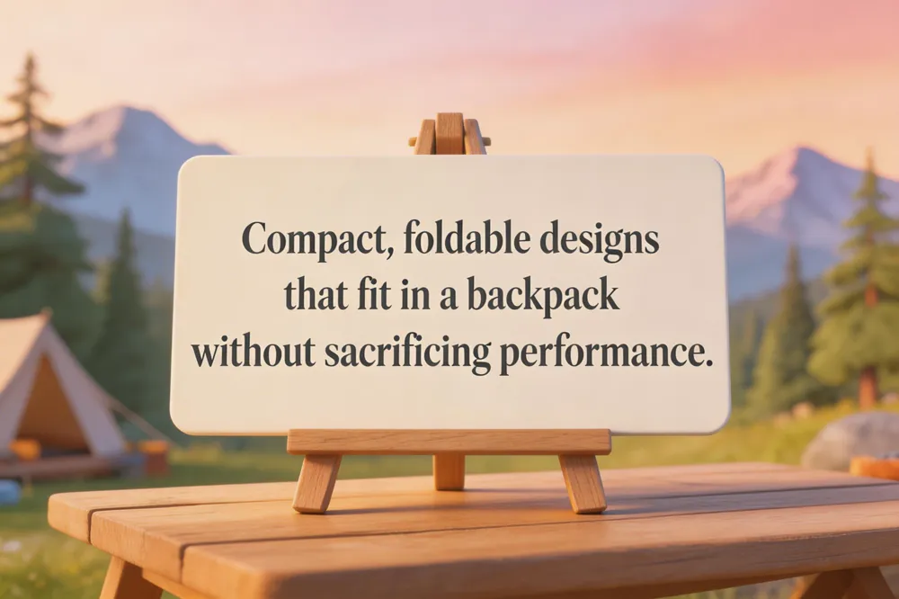 Compact, foldable designs that fit in a backpack without sacrificing performance.