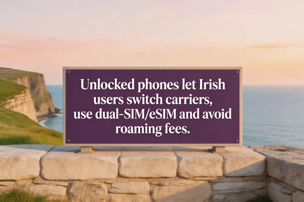 Unlocked phones let Irish users switch carriers, use dual‑SIM/eSIM and avoid roaming fees.