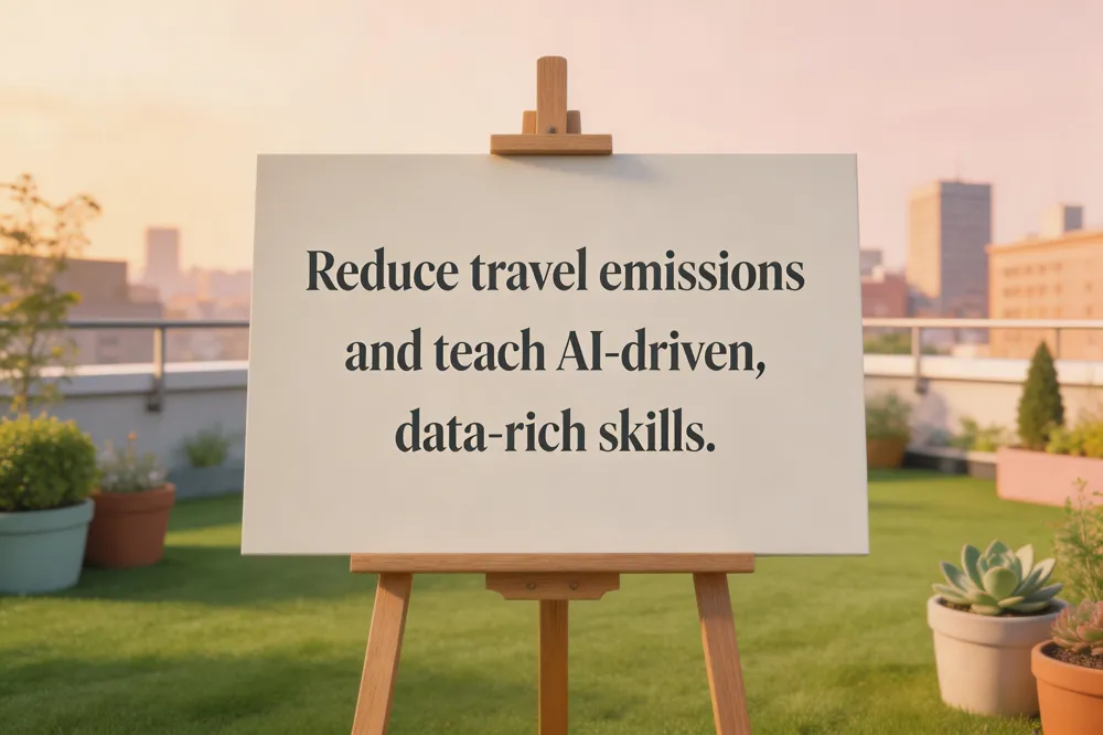 Reduce travel emissions and teach AI‑driven, data‑rich skills.