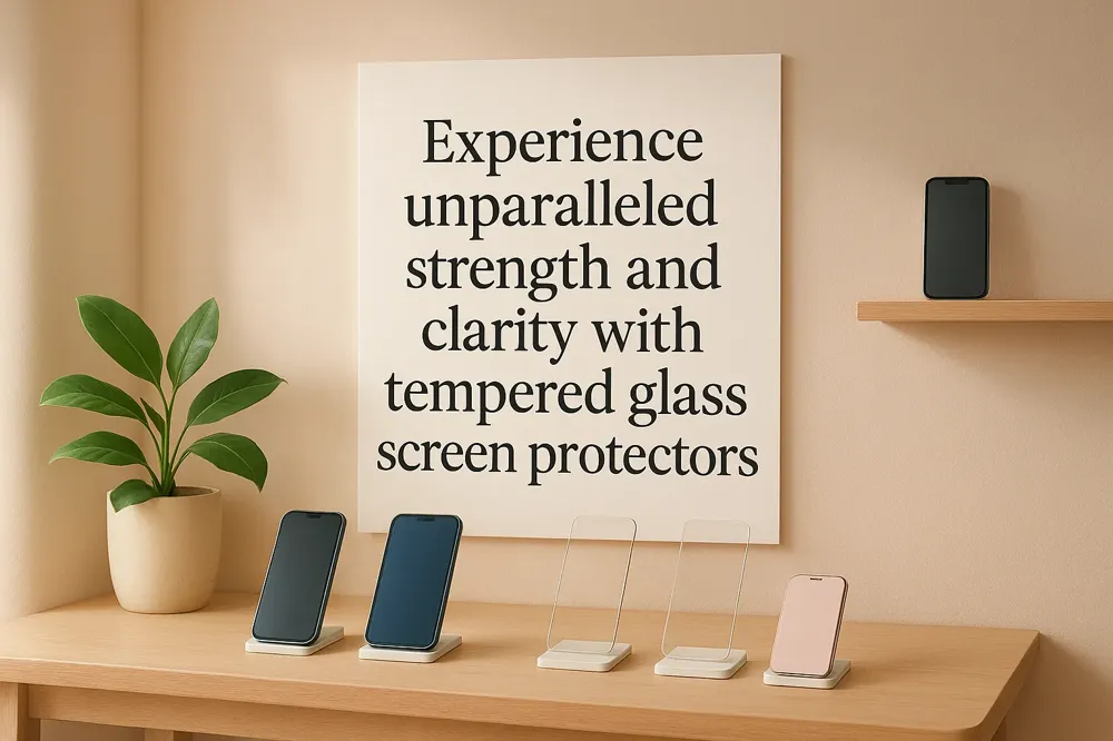 Experience unparalleled strength and clarity with tempered glass screen protectors.