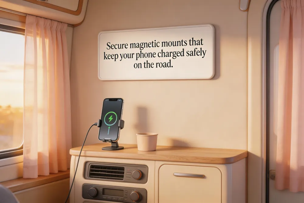 Secure magnetic mounts that keep your phone charged safely on the road.