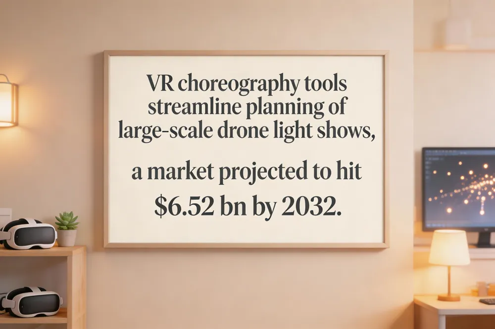 VR choreography tools streamline planning of large‑scale drone light shows, a market projected to hit $6.52 bn by 2032.