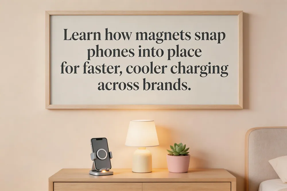 Learn how magnets snap phones into place for faster, cooler charging across brands.