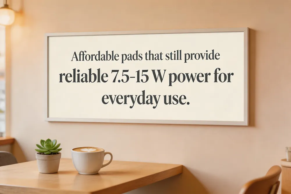 Affordable pads that still provide reliable 7.5‑15 W power for everyday use.