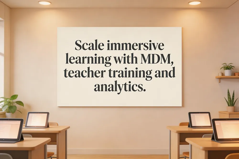 Scale immersive learning with MDM, teacher training and analytics.