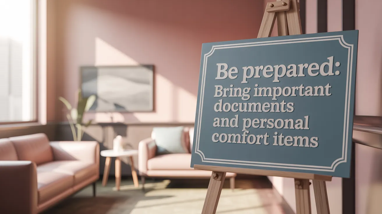 Be Prepared: Bring Important Documents and Personal Comfort Items