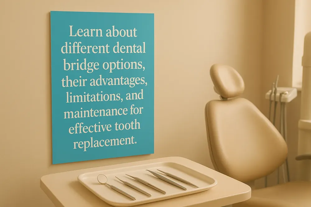 Learn about different dental bridge options, their advantages, limitations, and maintenance for effective tooth replacement.