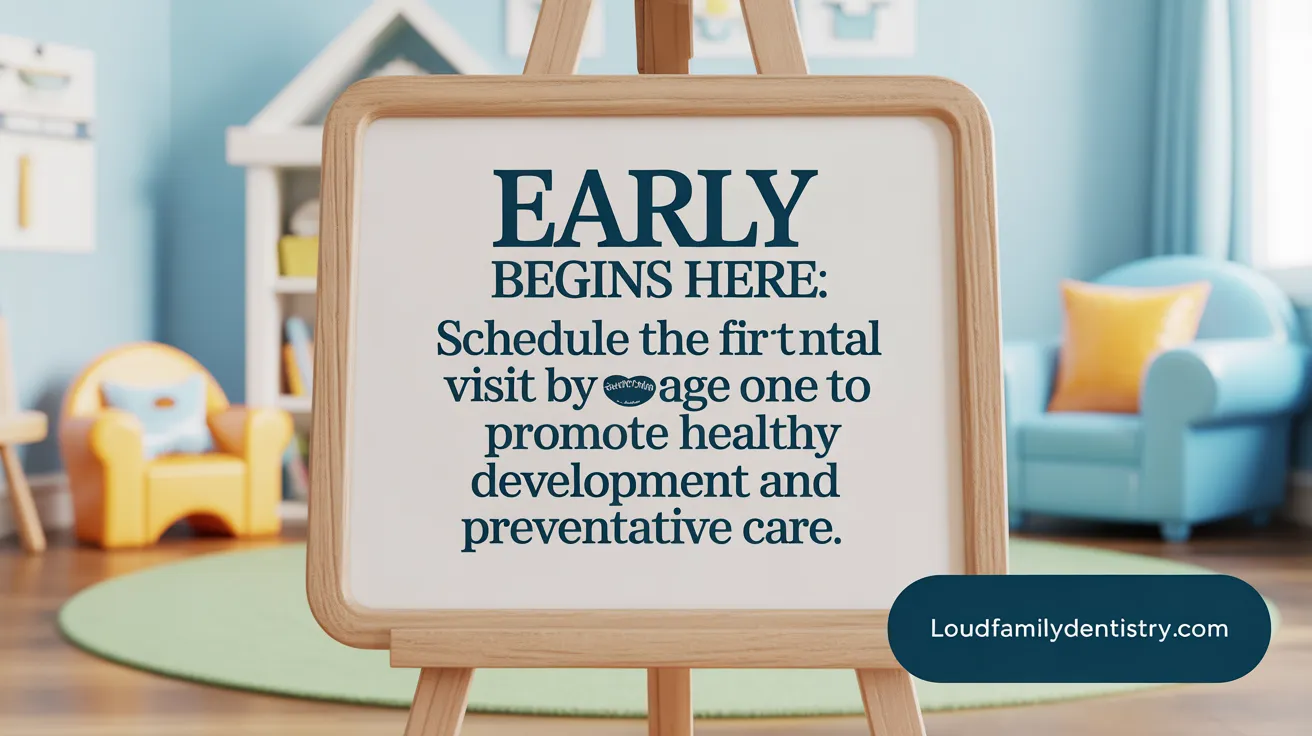Early Begins Here: Schedule the first dental visit by age one to promote healthy development and preventative care.