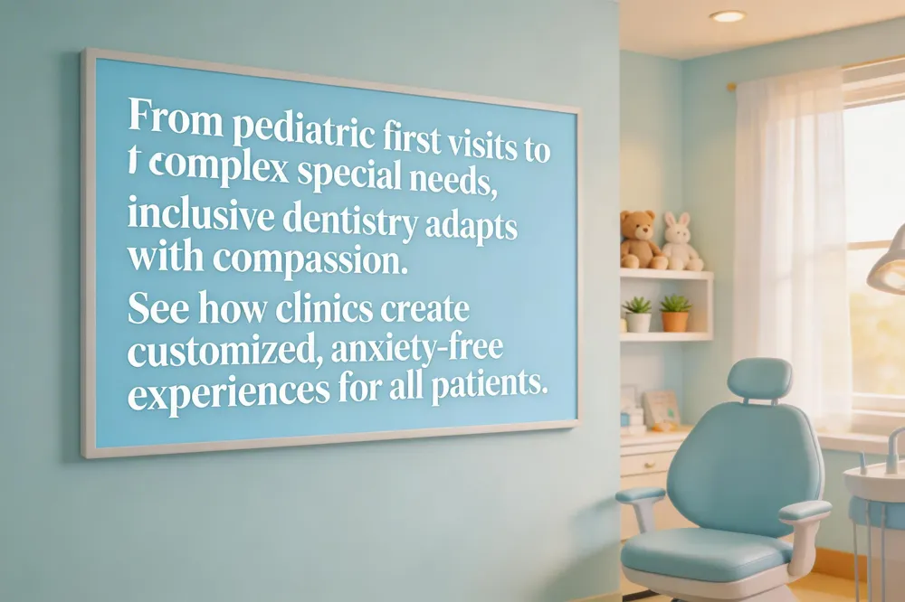 From pediatric first visits to complex special needs, inclusive dentistry adapts with compassion. See how clinics create customized, anxiety-free experiences for all patients.