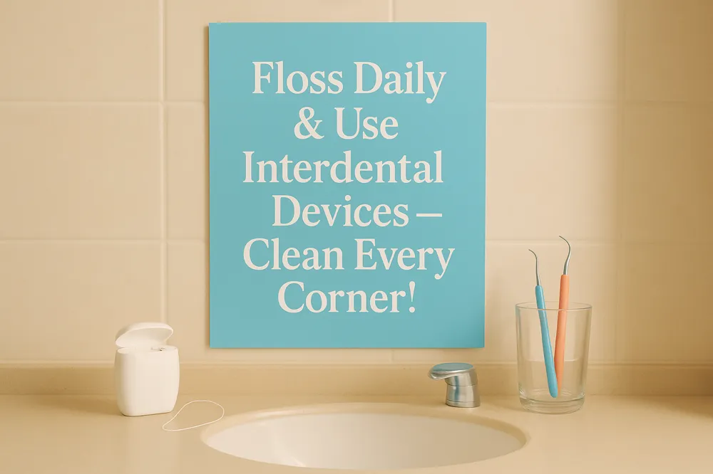 Floss Daily & Use Interdental Devices — Clean Every Corner!