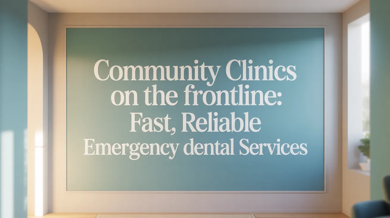 Community Clinics on the Frontline: Fast, Reliable Emergency Dental Services