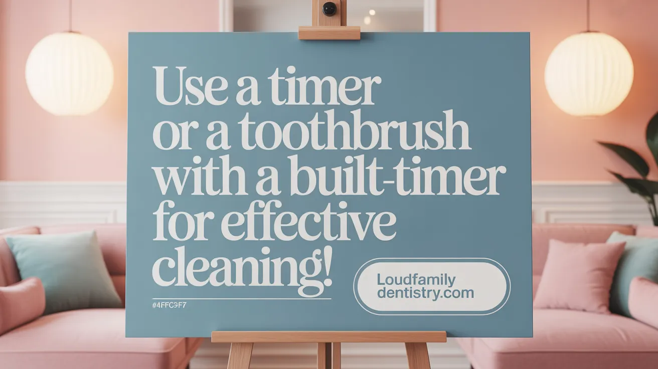 Use a timer or a toothbrush with a built-in timer for effective cleaning!